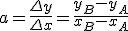 3$a= \frac{\Delta y}{\Delta x} = \frac{y_B - y_A}{x_B-x_A}