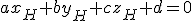 3$ax_H+by_H+cz_H+d=0