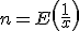 3$n = E\left(\frac{1}{x}\right)