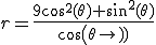 3$r=\frac{9cos^2(\theta)+sin^2(\theta)}{cos(\theta)}