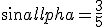 3$sin \alpha = \frac{3}{5}