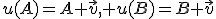 3$u(A)=A+\vec{v}, u(B)=B+\vec{v}