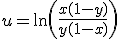 3$u=\ln\left(\frac{x(1-y)}{y(1-x)}\right)