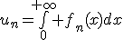 3$u_n=\bigint_0^{+\infty} f_n(x)dx