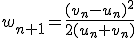 3$w_{n+1}=\frac{(v_n-u_n)^2}{2(u_n+v_n)}