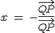 3$x\hspace{3}=\hspace{3}-\frac{\vec{QP}}{\vec{QP}}