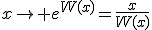 3$x\to e^{W(x)}=\frac{x}{W(x)