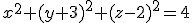 3$x^2+(y+3)^2+(z-2)^2=4