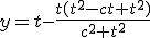 3$y=t-\frac{t(t^2-ct+t^2)}{c^2+t^2}