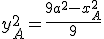 3$y_A^2 = \frac{9a^2-x_A^2}{9}