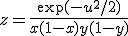 3$z=\frac{\exp(-u^2/2)}{x(1-x)y(1-y)}