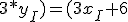 (3*(x_I+2);3*y_I)=(3x_I+6;3y_I)