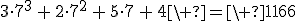 3\cdot7^3\,+\,2\cdot7^2\,+\,5\cdot7\,+\,4\ =\ 1166