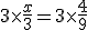 3\times\frac{x}{3} = 3\times\frac{4}{9}
