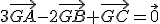 3\vec{GA}-2\vec{GB}+\vec{GC}=\vec{0}