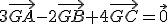 3\vec{GA}-2\vec{GB}+4\vec{GC}=\vec{0}