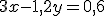 3x-1,2y=0,6