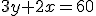 3y+2x=60