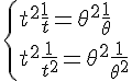 4$\{t^2+\frac{1}{t} = \theta^2+\frac{1}{\theta}\\
 \\ t^2+\frac{1}{t^2} = \theta^2+\frac{1}{\theta^2}