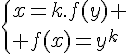 4$\{x=k.f(y) \\ f(x)=y^k\