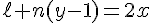 4$\ell n(y-1)=2x