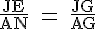 4$\rm \frac{JE}{AN} = \frac{JG}{AG}