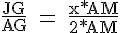 4$\rm \frac{JG}{AG} = \frac{x*AM}{2*AM}