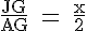 4$\rm \frac{JG}{AG} = \frac{x}{2}