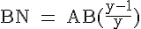 4$\rm BN = AB(\frac{y-1}{y})