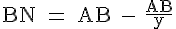 4$\rm BN = AB - \frac{AB}{y}