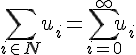 4$\sum_{i \in N} u_i = \sum_{i=0}^{\infty} u_i