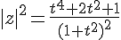 4$|z|^2=\fr{t^4+2t^2+1}{(1+t^2)^2}