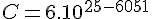 4$ C = 6.10^{25-60+51}