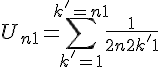4$ U_{n+1} = \sum_{k'=1}^{k'=n+1}\frac{1}{2n+2k'+1}