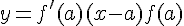 4$ y = f'(a)(x-a)+f(a)