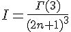 4$I=\frac{\Gamma(3)}{(2n+1)^3^}