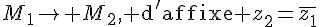 4$M_1\rightarrow M_2\text{, d'affixe }z_2=\bar{z_1}