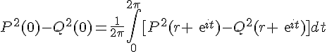 4$P^2(0)-Q^2(0)=\frac{1}{2\pi}\int_0^{2\pi}[P^2(r exp{it})-Q^2(r exp{it})]dt