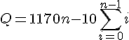 4$Q = 1170 n - 10 \sum_{i=0}^{n-1} i