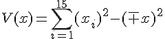 4$V(x)=\sum_{i=1}^{15}(x_i)^2-(\bar x)^2