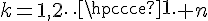 4$k=1,2\cdots n