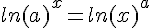 4$ln(a)^x=ln(x)^a