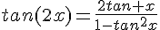 4$tan(2x)=\frac{2tan x}{1-tan^2x}