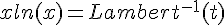 4$xln(x)=Lambert^{-1}(t)