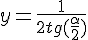 4$y=\frac{1}{2tg(\frac{\alpha}{2})}