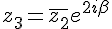 4$z_3=\bar{z_2}e^{2i\beta}