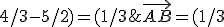 \vec{AB}=(1/3;-1/2;4/3-5/2)=(1/3;-1/2;-7/6)