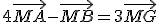 4 \vec{MA} - \vec{MB} = 3\vec{MG}