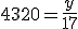 4320=\frac{y}{17}