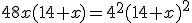 48x(14+x)=4^2(14+x)^2